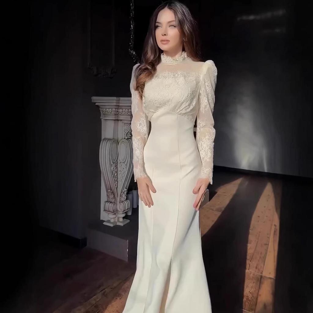 2026 Νέο Έτος Ευρωπαϊκό & Αμερικανικό Λεπτό Φθινοπωρινό Γαλλικό Μακρύ Φόρεμα με Στένωση στη Μέση