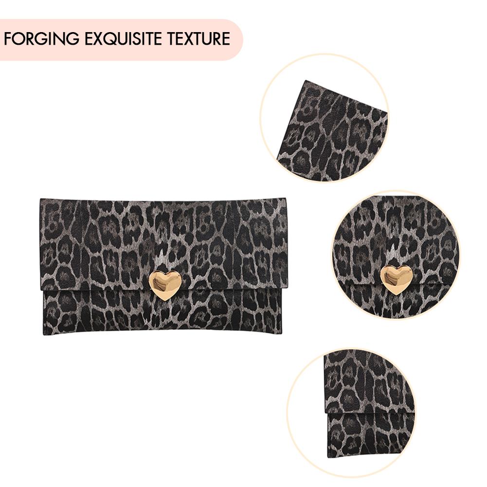 Women PU Leather Vintage Textured Purse Large Capacity Leopard Print Handbag Multi-Purpose Party Date Working Commute Bag