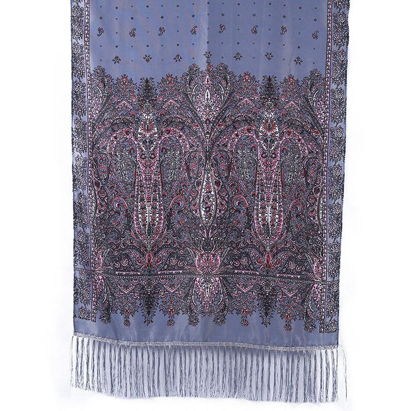 Ethnic Print Scarf Wrap Shawl Cotton Twill Fringed Stole Women Winter Fashion Accessory Size C1