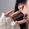 Korean Dongdaemun Rhinestone Crystal Flower Earrings for Girls - Elegant and Creative Design