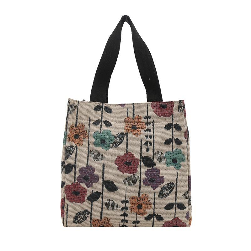 Personalized Flower Canvas, Literary and Fresh, Student Tutoring, Personalized Work Commuting, Large-capacity Shoulder Clutch Bag