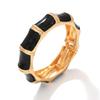 Personality Fashion Enamel Glazing Black White Bamboo Joint Opening Bangles for Women Vacation Stackable Bracelet Jewelry Gifts