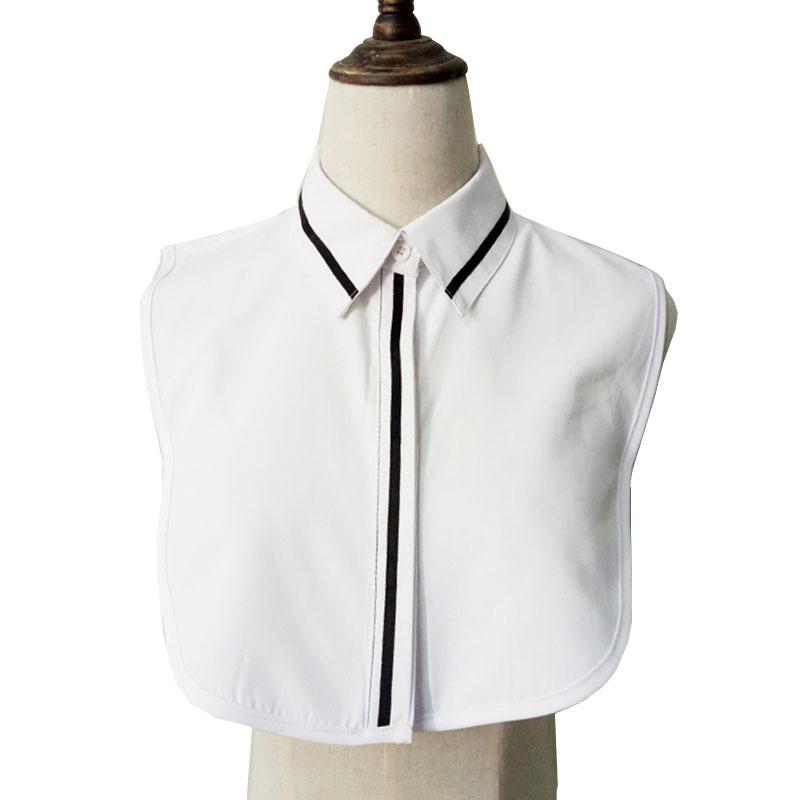 Ruffle Lapel White Fake Collar Women Detachable Collars Scarf False Collar Shirt Tie Plaid Female Removable Dickie Shirt Women