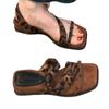 Thick-soled square head retro word with sandals women wear summer with skirts casual two sandals
