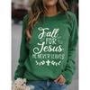 Shoulder sleeves autumn winter letter loose 3D printed long sleeved round neck sweatshirt Pullovers & Long Sleeves (women’s)