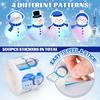 500Pcs Winter Snowman Stickers Roll Holographic Laser Stickers Xmas Cartoon Decals for Kids Envelope Sealing Decor Party Supply