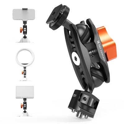 Concept Dual-Kugelkopf Magic Arm Gewinde Cold Shoe Interface Magic Arm Rotierender Kugelkopf Aluminiumlegierung Kamera-Monitor-Montagearm K&F 1/4"-20 360°