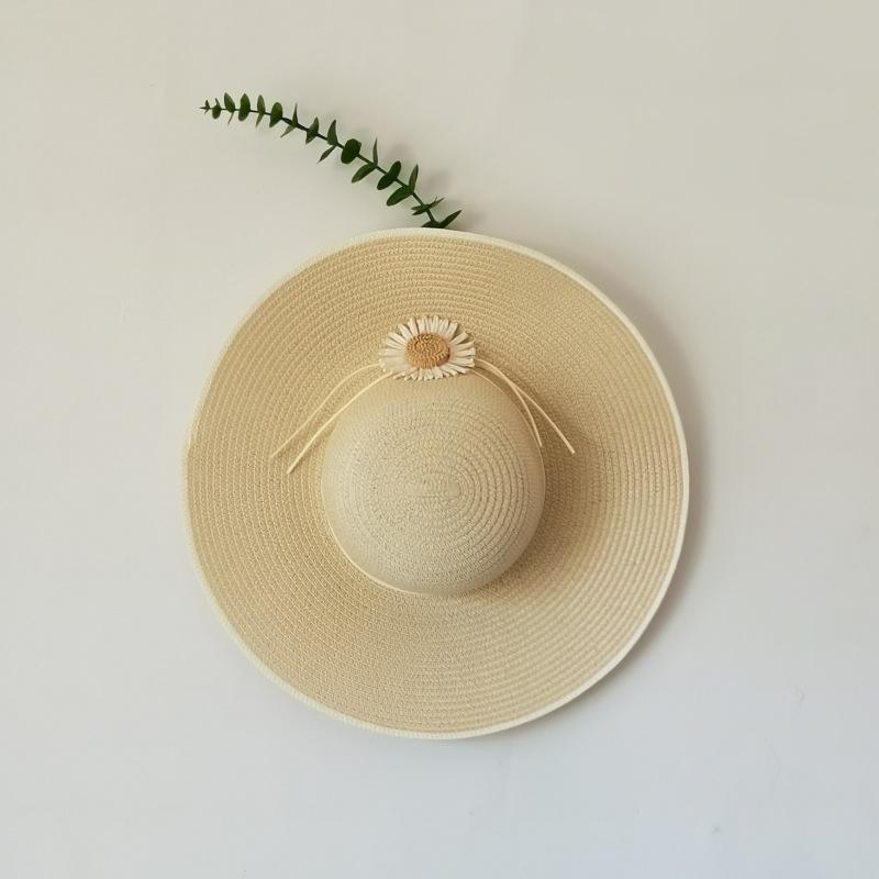 Hat Women's Summer New Handmade Straw Big Edge Straw Hat Women's Travel Photo Sun Protection Foldable Dome Sun Hat