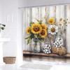 One Sunflower Shower Curtain, Machine Washable, Includes 12 Hooks, Ideal for Decorating a Bathroom Or Bathtub.