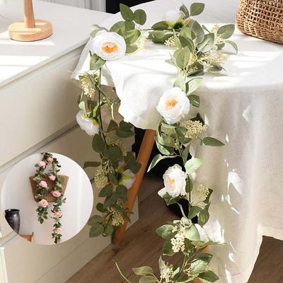 Wall Decoration Rose Artificial Flowers Plastic Berries Living Room Garland Hanging Plants Wedding Party Simulated Vine