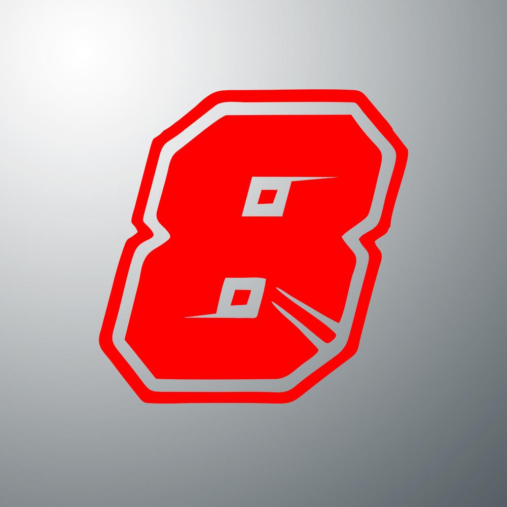 Universal Red Number Motorcycle Sticker, Durable Self-adhesive Vinyl Decal for Fairing Fender Helmet and Scooter Decoration