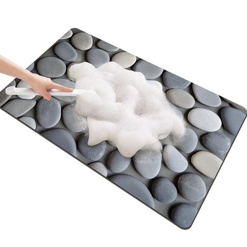 Natuursteen Textuur Diatomeeënaarde Mat Super Absorberend Sneldrogend Antislip Kleed voor Badkamer Kinderbadkamer Wastafelblad