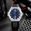 Casio Youth Series Round Dial Three Hands Industrial Style Business Fashion Quartz Movement Resin Strap Men Watches Blue MWA-100H-2A