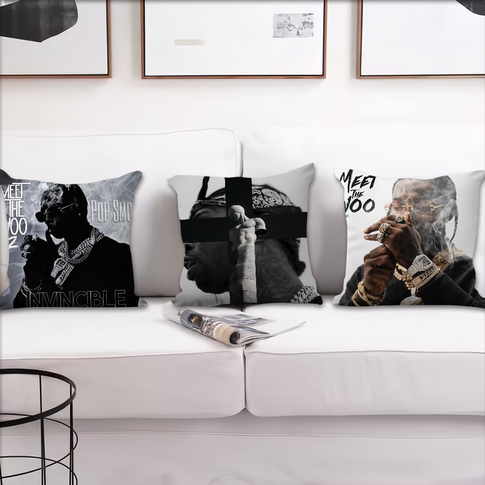 Rapper S-Smoke Meet the Woo coole Kissenhülle Kissenbezug Dekoration Zimmer Zuhause Sofa Wohnzimmer Büro Auto Nordische Schlichtheit