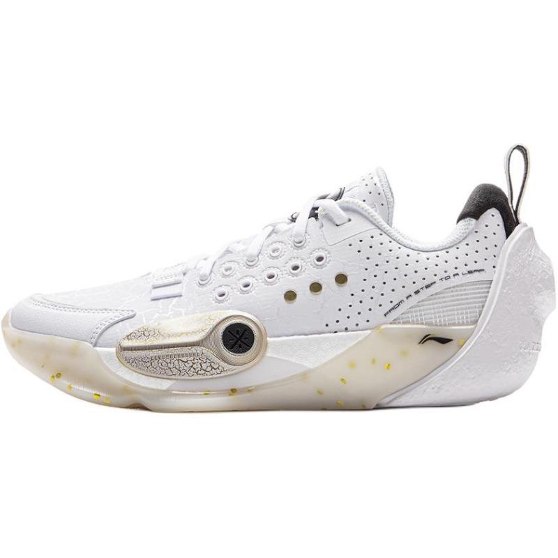 Li-Ning YOUNG Breathable Anti-slip Low Top Kids Basketball Shoes Apricot White YKBV070-7 42