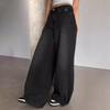 Wide Leg Jeans2025 Fashion Washed Blue Wide Leg Long Mop Sense Denim Women's Ripped Casual Pants