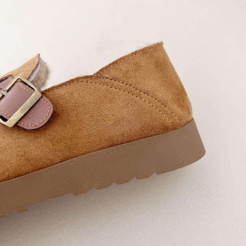 Winter New Outer Wear Women's Bag Heel Velvet Thickened Two Wear Retro Soft Sole One Pedal Doudou Cotton Shoes