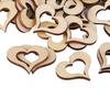 50 Pcs Art Cuts Mini Mixed Wooden Buttons Hearts Embellishments for Craft