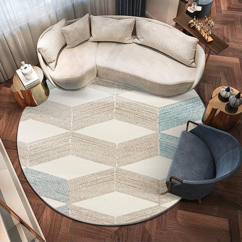 

Круглый ковер для гостиной Геометрический абстрактный ковер под журнальный столик и диван Домашний ковер для спальни Прикроватный ковер 60*60CM