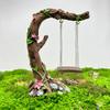 1pc Fairy Garden Decor - Vintage Resin Tree Stump with Pink Flowers,Magic Ornament for Patio Succulents &Indoor Desktop Displays
