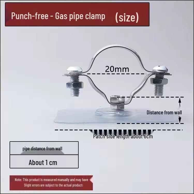 Punch-Free Wall-Mount Gas Pipe Clamp: Secure 4-Point Natural Gas Pipeline Bracket