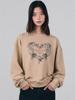 Aenhacheu Heart Boom Sweatshirt Beige