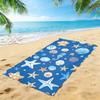 Sea Life Starfish Beach Towel – Oversized Quick Dry Sand Free with Watercolor Seashell & Seahorse Print
