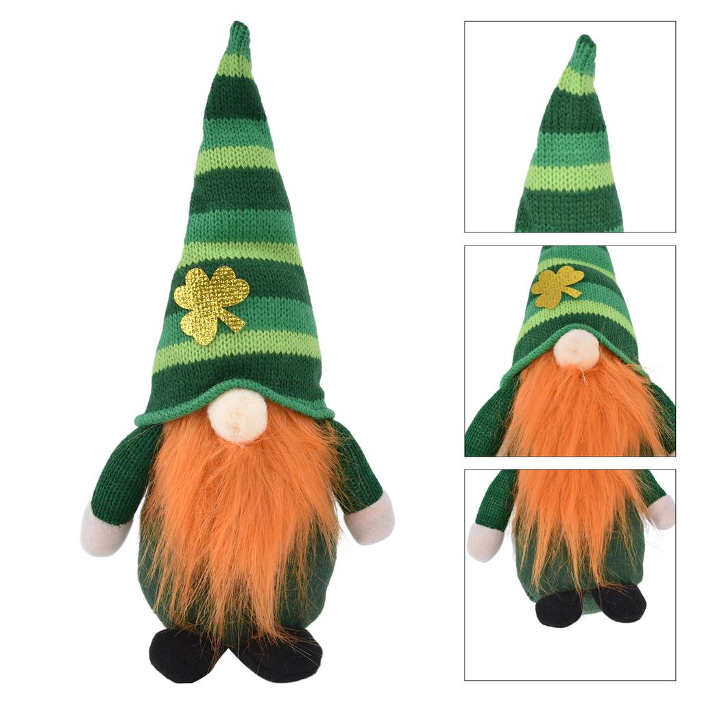 2pcs Gnomes Plush Representing Good Luck Expressing ST Patricks Day Feeling Irish Green Gnome