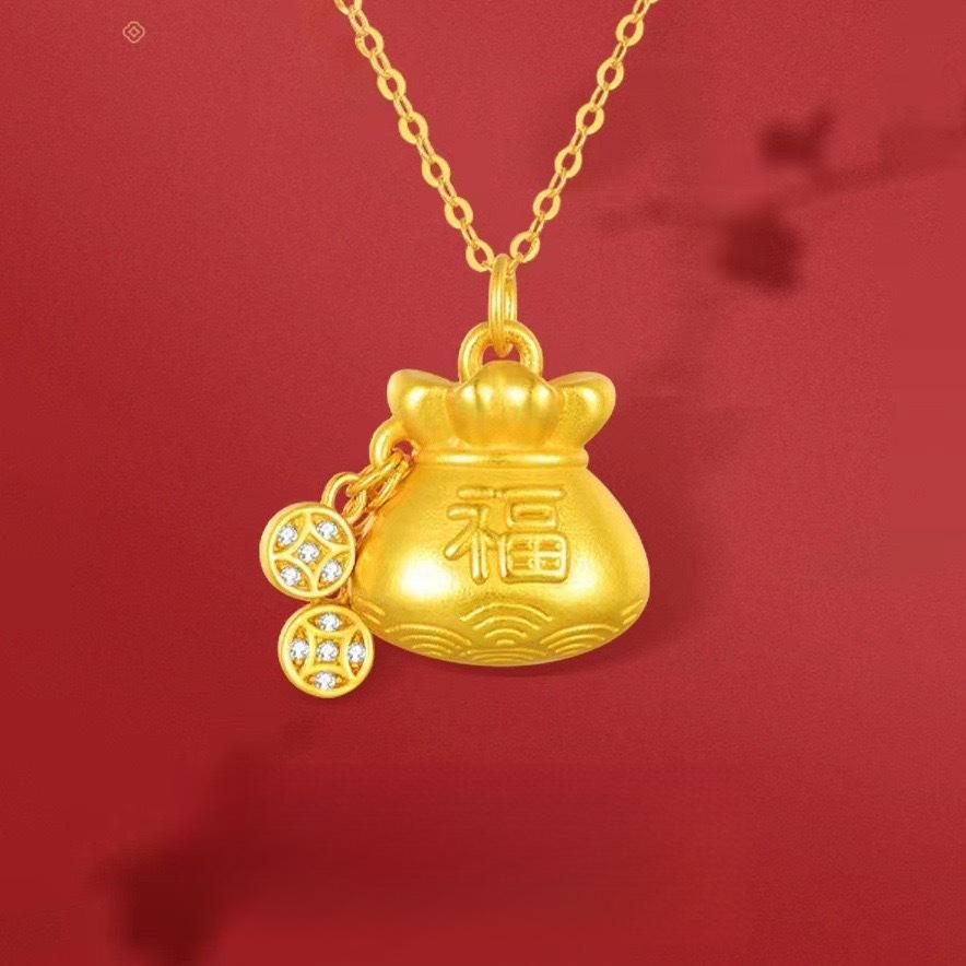 Treasure Lucky Bag Necklace Women'S Money Pendant Fashion Niche High-End Design Premium Durable Quality Useful