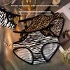 Ladies Spring and Summer New Leopard Pattern Hollow High Bounce Low Waist Pure Cotton Crotch No Trace Ice Silk Briefs