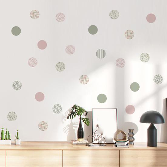 6Pcs Colorful Polka Dots Wall Stickers, Self-Adhesive Vinyl Decals, Removable Peel And Stick Wall Decals for Bedroom Living Room Kids Room