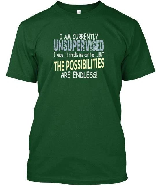 I Am Currently Unsupervised Funny T-Shirt Made in the USA Size S to 5XL XL