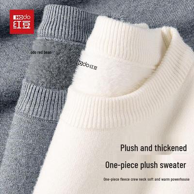 Hodo Herren Schwergewicht Fleecefutter Rundhals-Pullover