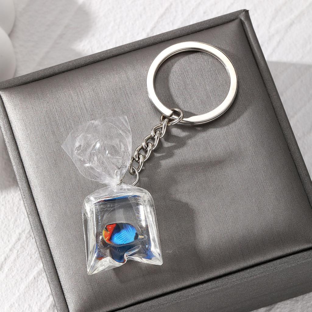 Transparent Water Bag Keychain Pendant Accessory Unique Marine Animals Pendant Keyring Charm for Bag Box Car Key Jewelry