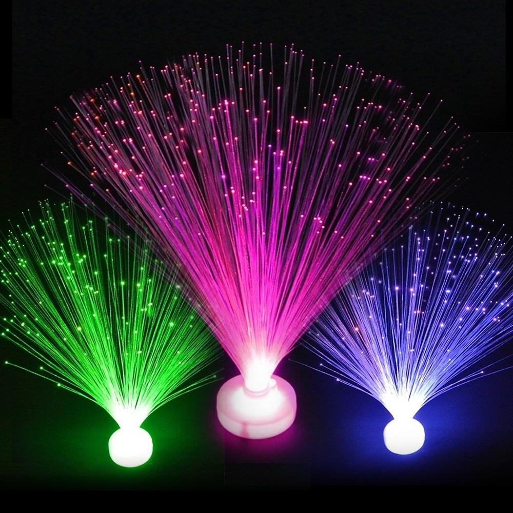 Multicolor LED Fiber Optic Light Color-Changing Night Lights Creative Candle Lamp  Home Decor