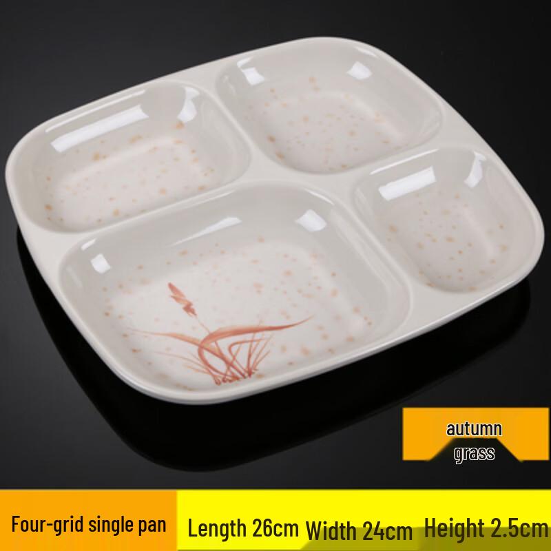 

Square Four-Compartment Melamine Divided Plate