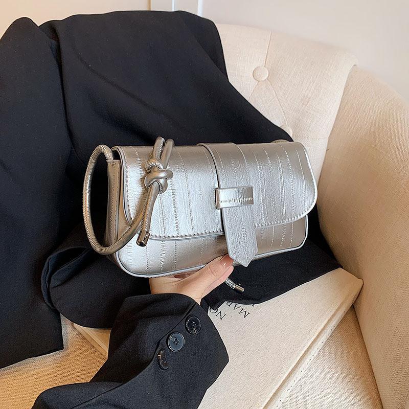 Stylish Summer Shoulder Bag For Women Small Square Casual Handbag In White Pink Black Silver