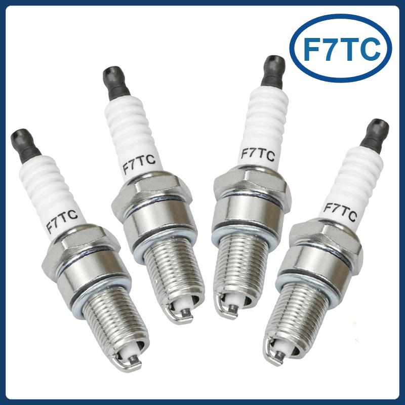 4PCS Spark Plugs F7TC for GX120 GX160 GX200 GX240 GX270 GX340 GX390 Generators Lawn Mowers Tractors Rotary Water Pumps Go Kart