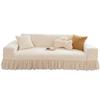 Lace Skirt Sofa Cover Thickened Plush Full Cover for Warmth in Autumn and Winter  All Purpose Set  Anti Cat Scratch Cover Cloth  Anti Slip Cover