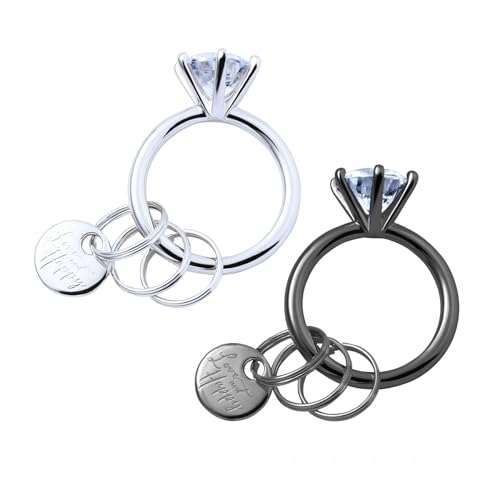 

Поцелуй KISS-KEYRING01-SV и KISS-KEYRING02-BK (Набор из 2 шт., SV и BK) Кольцевые Брелоки, Парные Подарки для Влюбленных, Друзей и Семьи, Ключ Сюр
