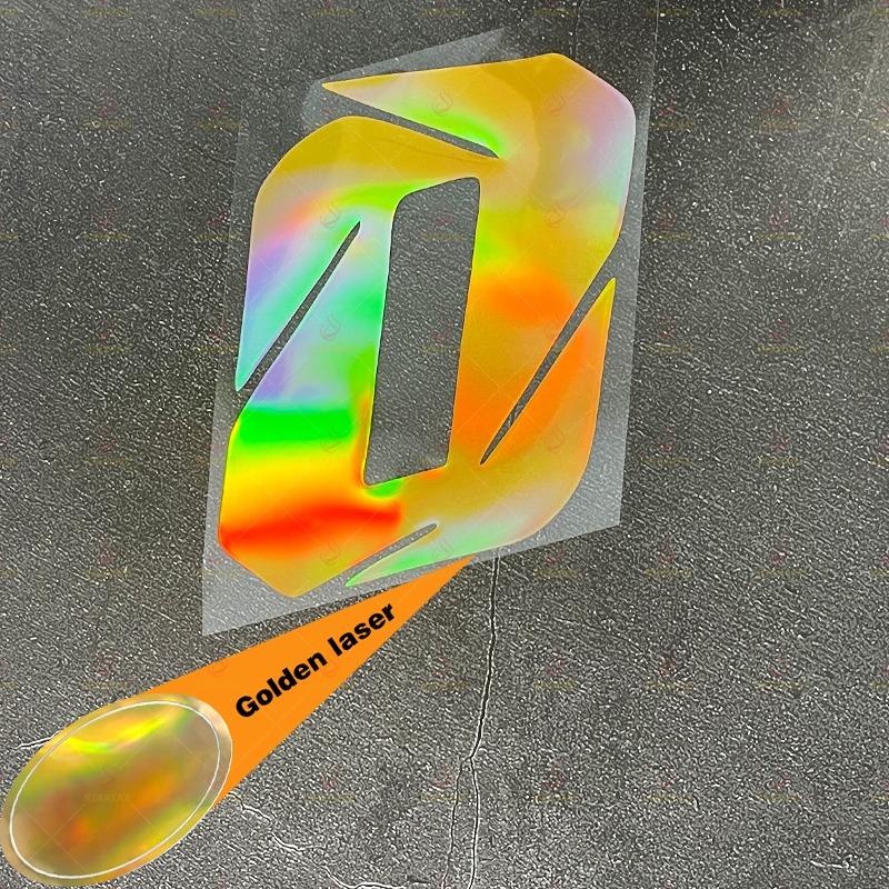 1pc Gold Laser Motorcycle Number Sticker Waterproof for Refit Motorcycle Helmet Fairing Car Window Bicycle Universal Vinyl Decal