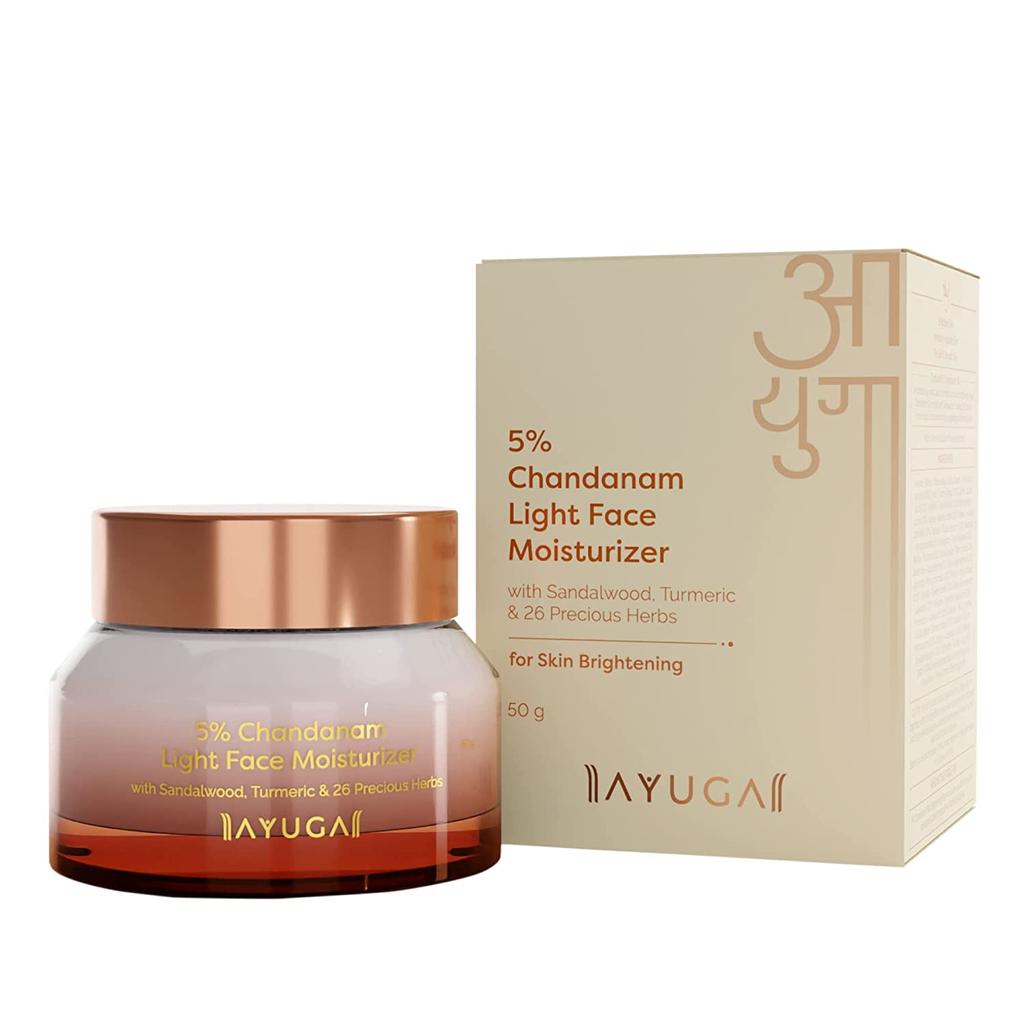Ayuga 5% Chandanam Light Face Moisturizer | Hydrates & Moisturizes Skin | For Skin Brightening | For All Skin Types | 50g