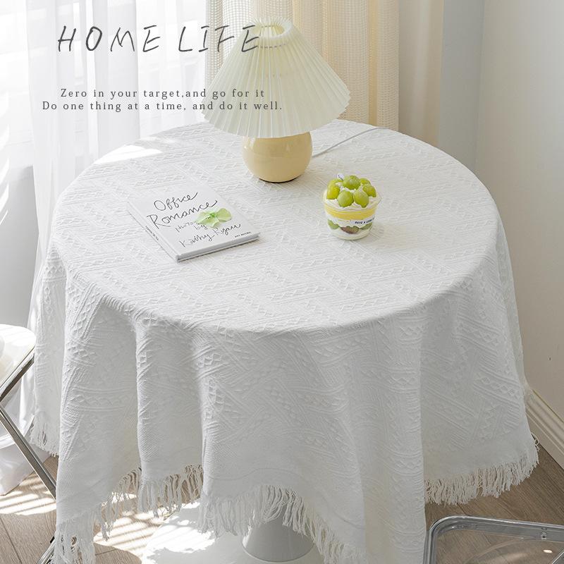 Round Tablecloth, Cotton and Linen Tablecloth, Coffee Table Cloth, Tablecloth Decoration, Home Table Mat, Camping