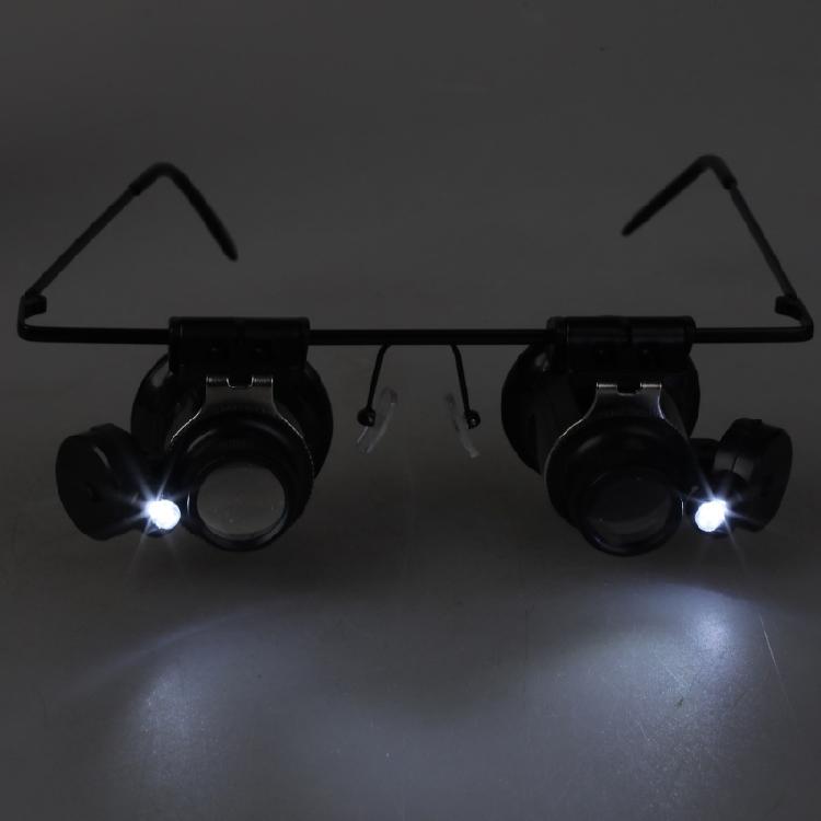 Ergonomic 20X Double Lens Loupe Magnifying Glass Suitable For Jewelry Electronics Inspection Lightweight Easy To Handle