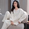 Half Fleece Pajamas For Women, Thickened Fleece To Keep Warm In Autumn And Winter, Coral Fleece Can Be Worn Outside Loungewear