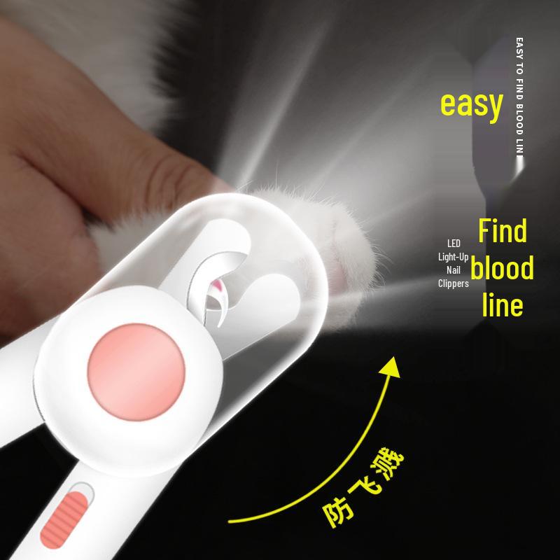 LED Pet Nail Trimmer with Anti-Bloodline Safety for Dogs & Cats