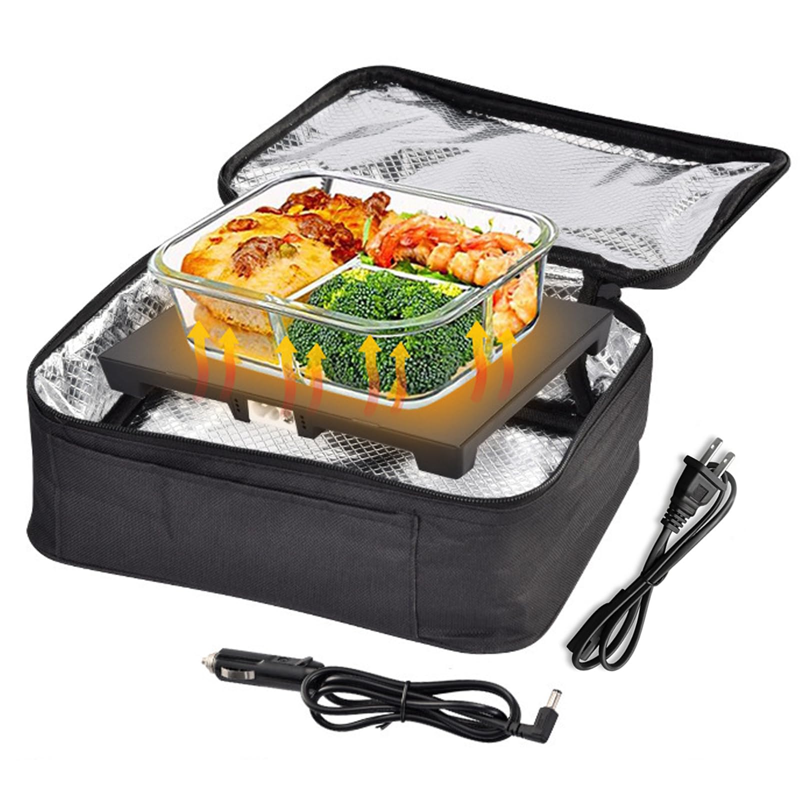 

Portable Heated Lunch Box | Insulated Lunch Bag for Car and Home Use with Built-in Heater, Thick Aluminum Foil Design, Hot Plate Function, Suitable fo