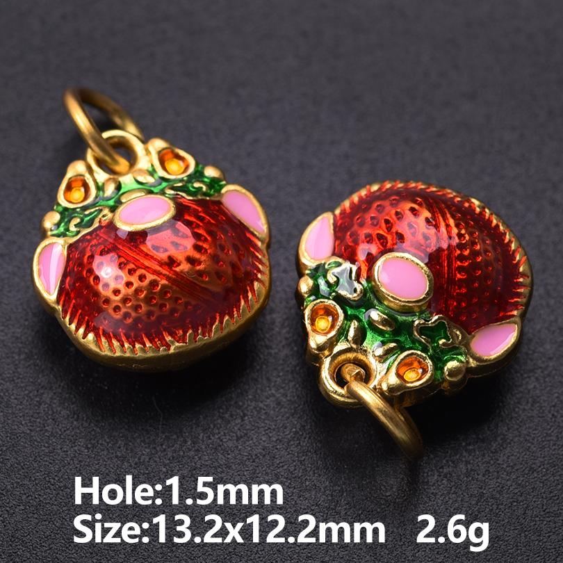 Vintage Ethnisch Chinesisch Goldfarbe 5 Stück Emaille Lotusblume Anhänger Für Schmuckherstellung Zubehör Schmetterling Sonnenblume Herz Anhänger