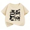 Gothic Vintage Cat Funny T Shirts Short Sleeve Kids Childrens Tshirt Boys Girls Summer Spring Casual Top Tee Shirt