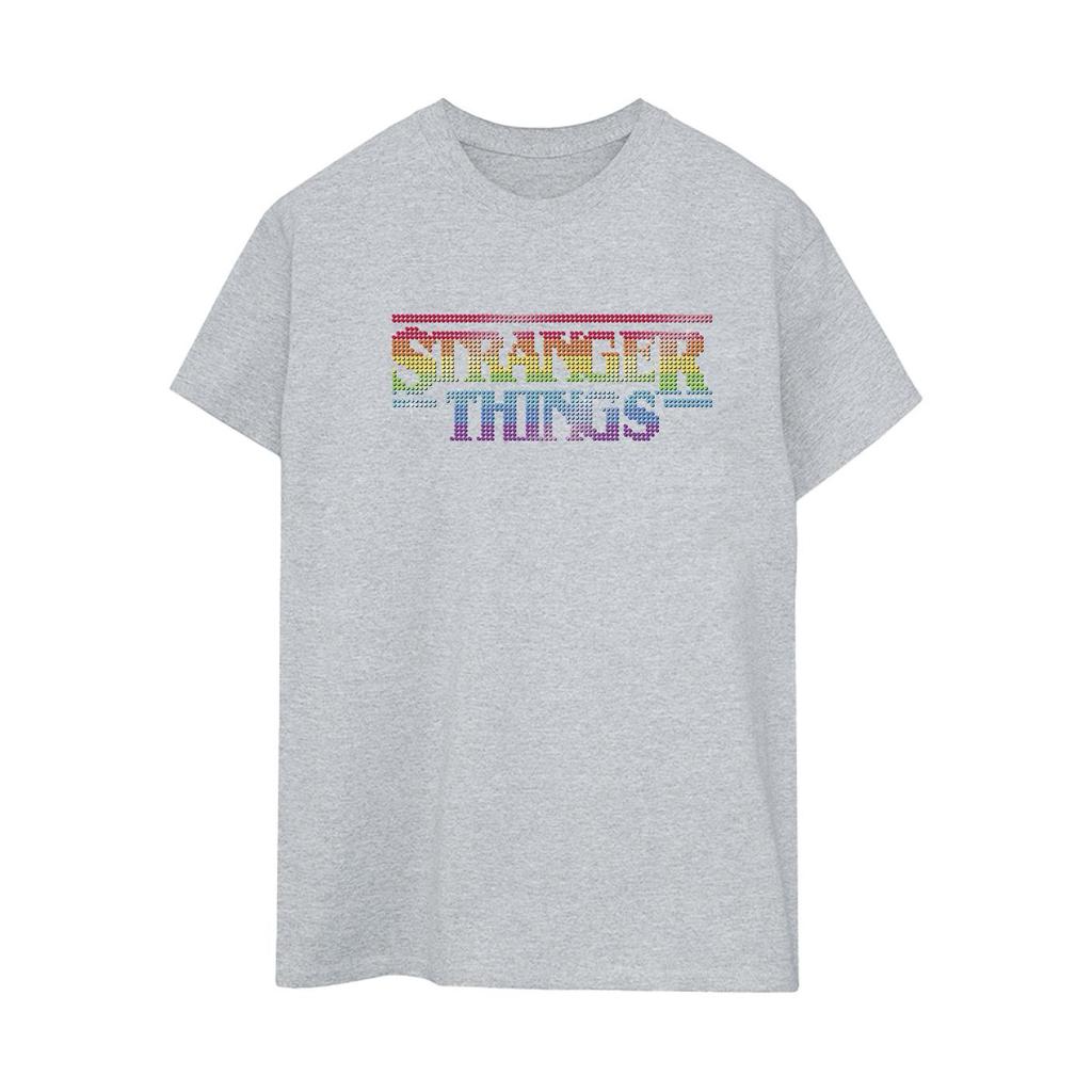 Netflix Womens/Ladies Stranger Things Rainbow Dot Logo Cotton Boyfriend T-Shirt